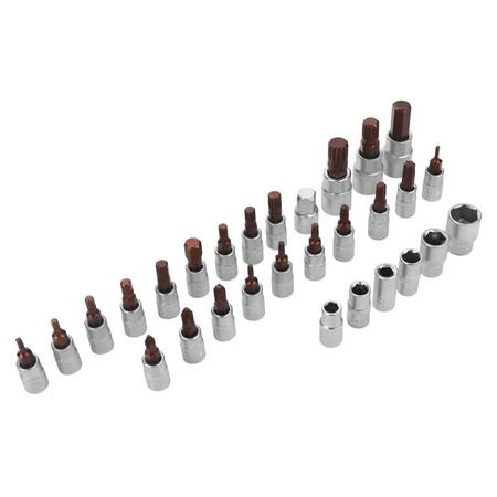 KLUCZ DYNAMOMETRYCZNY 1/4" 5-25Nm ZESTAW 32el, KD11394