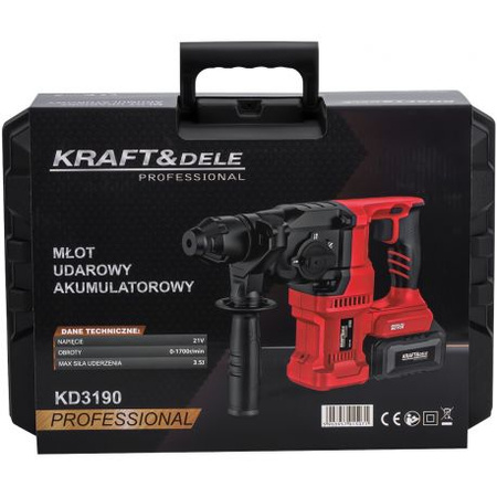 Młot udarowy akumulatorowy 21V 3.5J BEZSZCZOTKOWY 2 x 4Ah KD3190