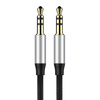Kabel audio mini jack 3,5mm AUX Baseus Yiven 1,5m (czarno-srebrny)