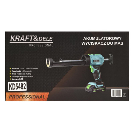 Akumulatorowy wyciskacz do masy 21V 2500mAh KD5482