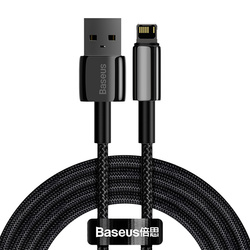 Kabel USB do Lightning Baseus Tungsten Gold, 2.4A, 2m (czarny)