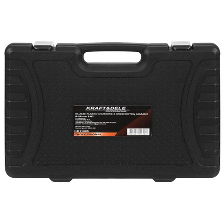 KLUCZE PŁASKO-OCZKOWE Z GRZECHOTKĄ ŁAMANE 13szt 8-32mm KD11305