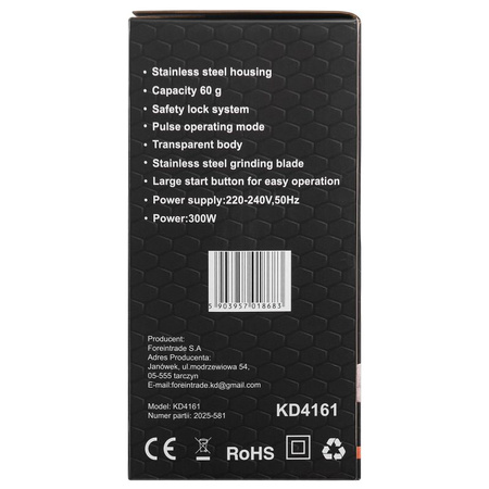 MŁYNEK DO KAWY 60G 300W KD4161