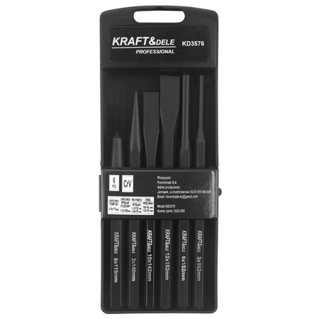 ZESTAW WYBIJAKÓW I PUNTAKÓW 6 ELEMENTÓW KD3576