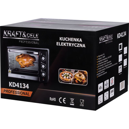 KUCHENKA ELEKTRYCZNA 45L 2000W FUNKCJA ROŻNA+AKCESORIA KD4134