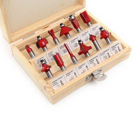 Zestaw Frezów do drewna KD10282 12szt. frez 8mm