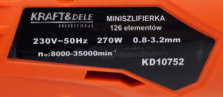 Mini szlifierka 270W + akcesoria 126el. KD10752