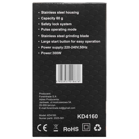 MŁYNEK DO KAWY 60G 300W KD4160