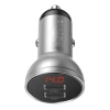 Ładowarka samochodowa Baseus z wyświetlaczem, 2x USB, 4,8A, 24W (srebrna)