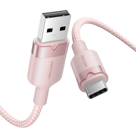 Kabel USB 2.0 A do USB-C 3A Vention CTNPF 1M (różowy)