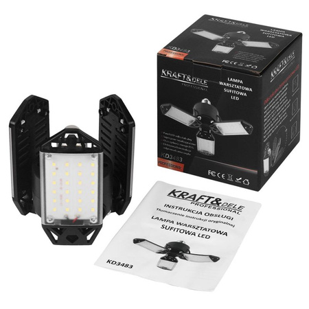 LAMPA WARSZTATOWA LED SUFITOWA SKŁADANA 80W 8500LM KD3483