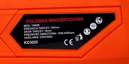 Polerka mimośrodowa elektryczna 1500W KD3025