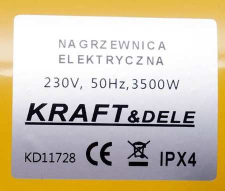 Nagrzewnica elektryczna farelka 3,5kW 230V KD11728