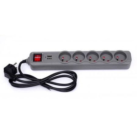 Przedłużacz z gniazdami USB 1,5m KD4033