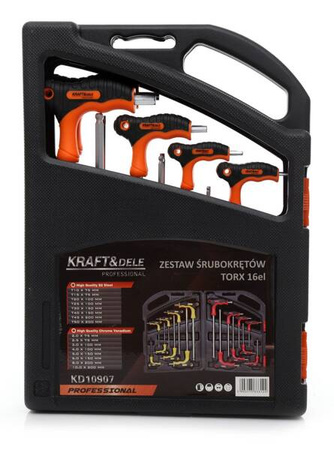 Zestaw śrubokrętów TORX 16el. KD10907