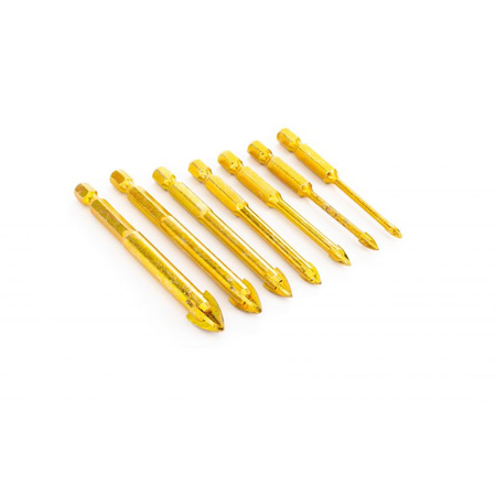 Wiertła do szkła z węglika wolframu 7szt. KD11250