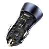 Ładowarka samochodowa Baseus Golden Contactor Pro, USB + USB-C, QC4.0+, PD, SCP, 40W (szara) + kabel USB do USB-C 1m (czarny)