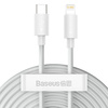 Kabel USB-C do Lightning Baseus Simple Wisdom, PD, 20W, 1.5m (biały) 2szt.