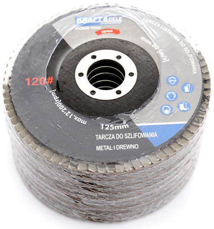 Komplet tarcz listkowych 10szt. 125mm P120 KD969