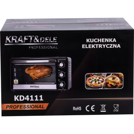 KUCHENKA ELEKTRYCZNA 30L 1650W FUNKCJA ROŻNA+AKCESORIA KD4111