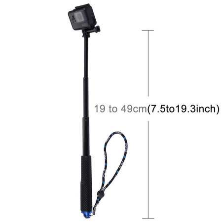 Selfie Stick Puluz do kamer sportowych (DJI, GoPro, Insta360)(czarny)