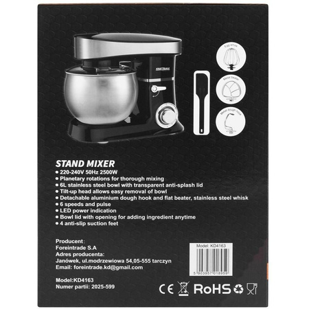 MIKSER PLANETARNY 6L 2500W KD4163