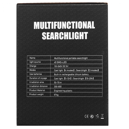 Latarka LED akumulatorowa Powerbank KD1249