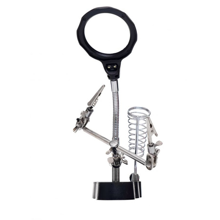 Uchwyt / lupa do lutowania LED "trzecia ręka" KD10455