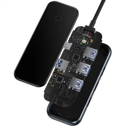 Adapter 4w1 Baseus Hub USB-C na 4xUSB 3.0 (ciemny szary)