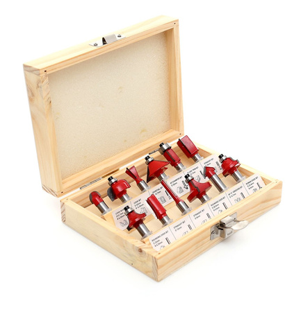 Zestaw Frezów do drewna KD10282 12szt. frez 8mm