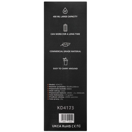 Blender akumulatorowy USB-C 400ml / 2x3000mAh KD4173