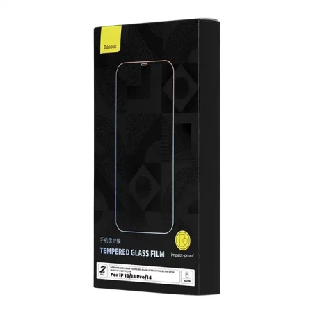 Szkło hartowane Baseus Corning do iPhone 13/13Pro/14 z filtrem przeciwpyłowym