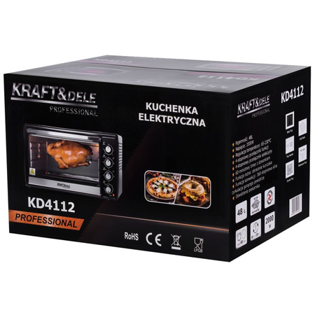 KUCHENKA ELEKTRYCZNA 48L 2000W FUNKCJA ROŻNA+AKCESORIA KD4112