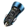 Ładowarka samochodowa Baseus Golden Contactor Pro, USB + USB-C, QC4.0+, PD, SCP, 40W (niebieska) + kabel USB-C do Lightning 1m (niebieski)