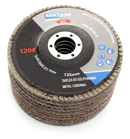 Komplet tarcz listkowych 10szt. 125mm P120 KD969