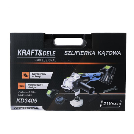 SZLIFIERKA KĄTOWA AKUMULATOROWA 21V - ZESTAW KD3405