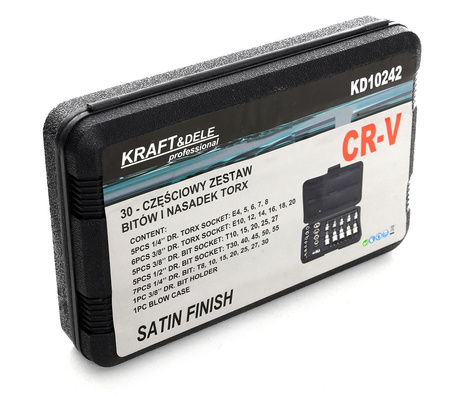 Zestaw Bitów i Nasadek Torx 30cz. KD10242