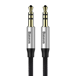 Kabel audio mini jack 3,5mm AUX Baseus Yiven 1,5m (czarno-srebrny)