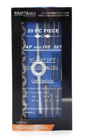 Zestaw gwintowników i narzynek 20 el. KD10288
